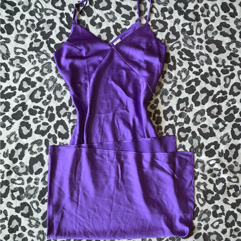 Purple silk slip dress size small